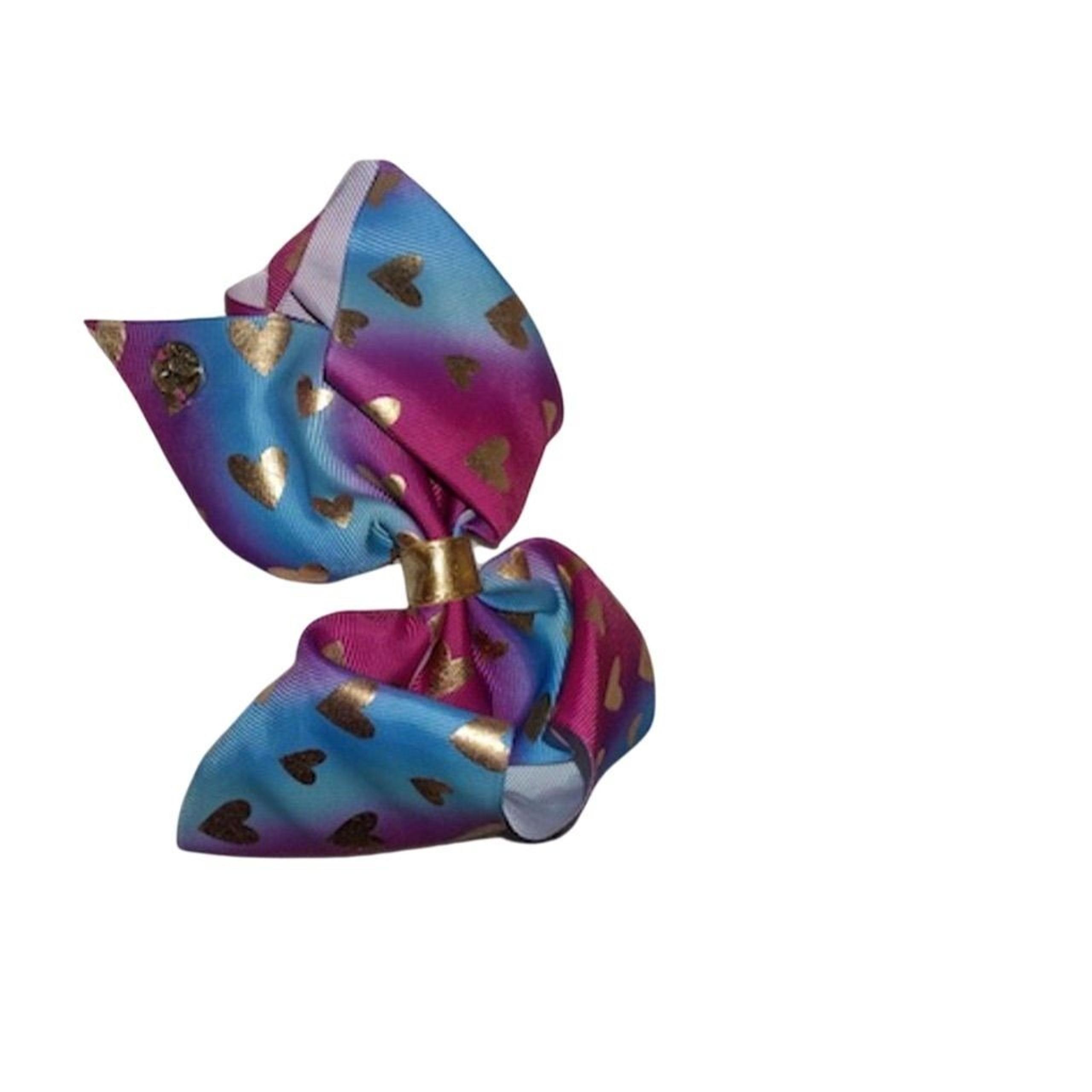 JoJo Siwa Multicolor Metallic Heart Hair Bow for Girls