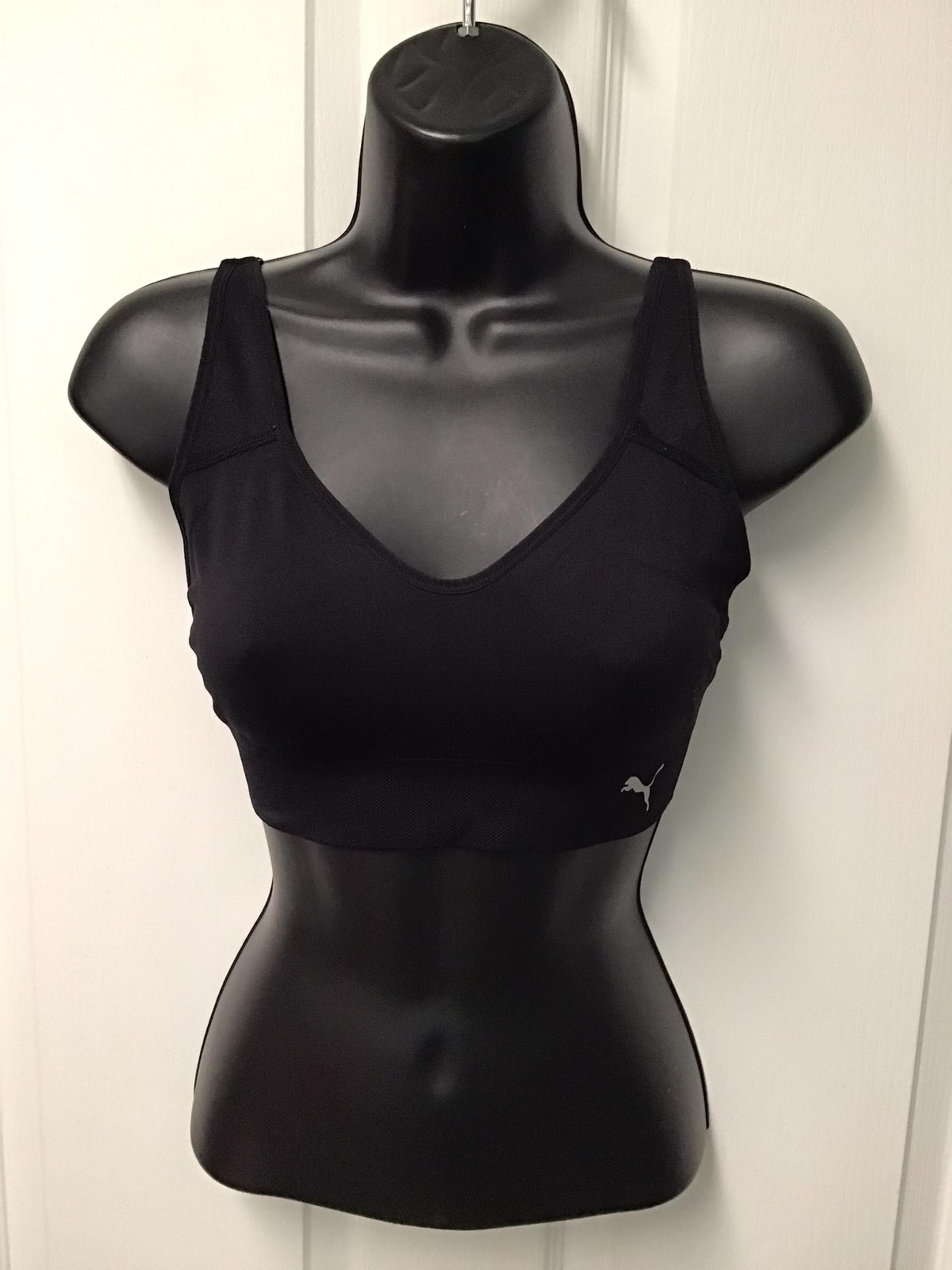 PUMA Women's Compression Sports Bra Adjustable Straps Black Size Small 263