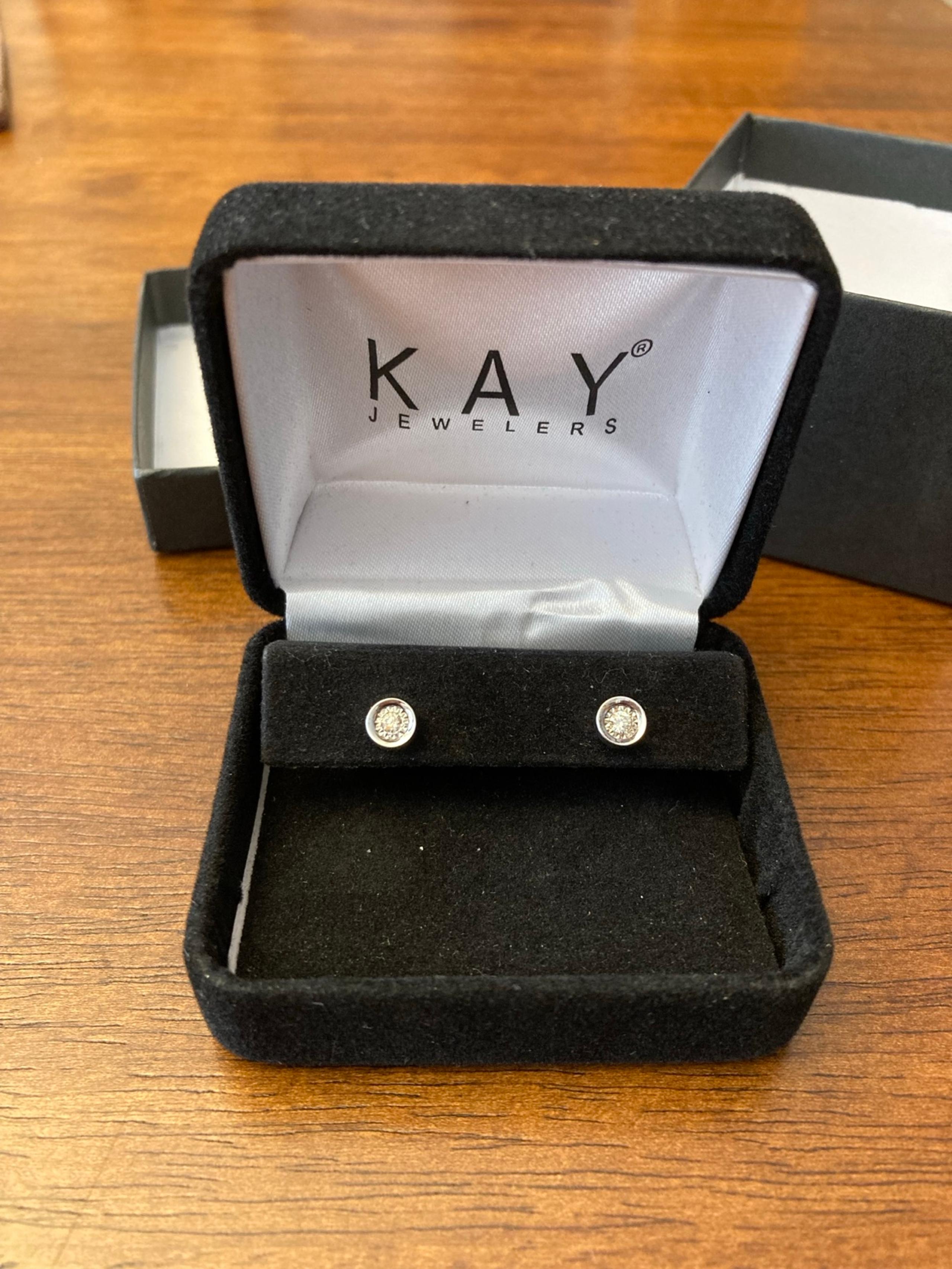 Kay Jewelers Diamond circle earrings and sterling silver studs