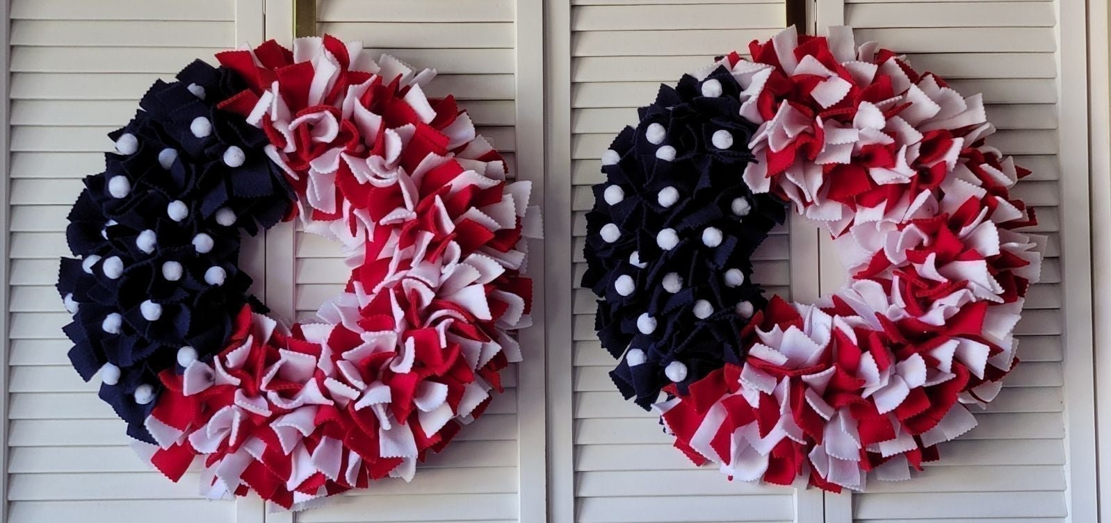 Two 4th of july, Memorial, patriotic Wreath, Front Door Decor Wreath.