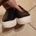 Keds & Kate Spade Collab Triple Decker Dark Blue Leather Slip-on Shoes Size 7.5