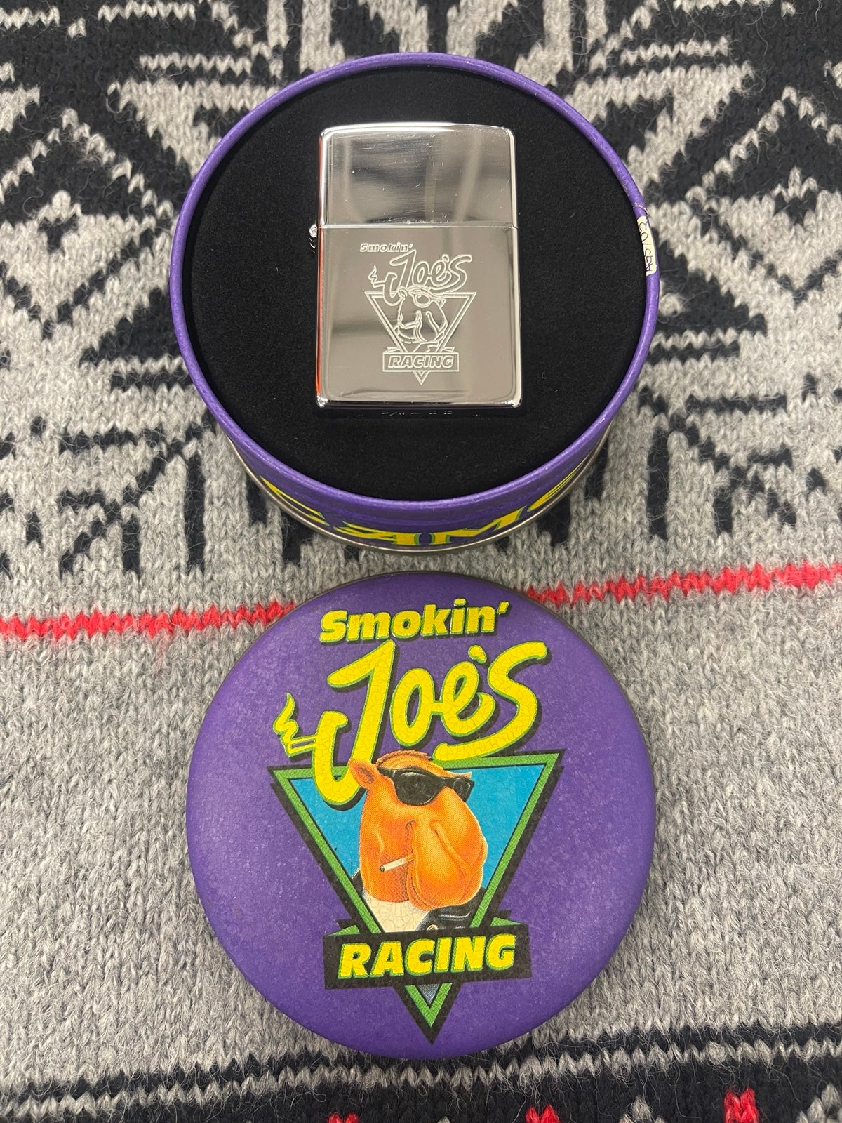 Smokin Joes Racing Polished Zippo, New/Sealed With Tin