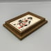 Framed Geisha Girl in Kimono Robe Fan Etched Art D R Mueller Signed Faux Marble