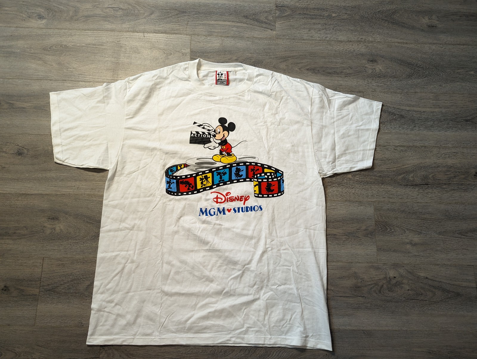 Disney Designs VTG MGM Studios Film Mickey Mouse Movie White T-Shirt XXL