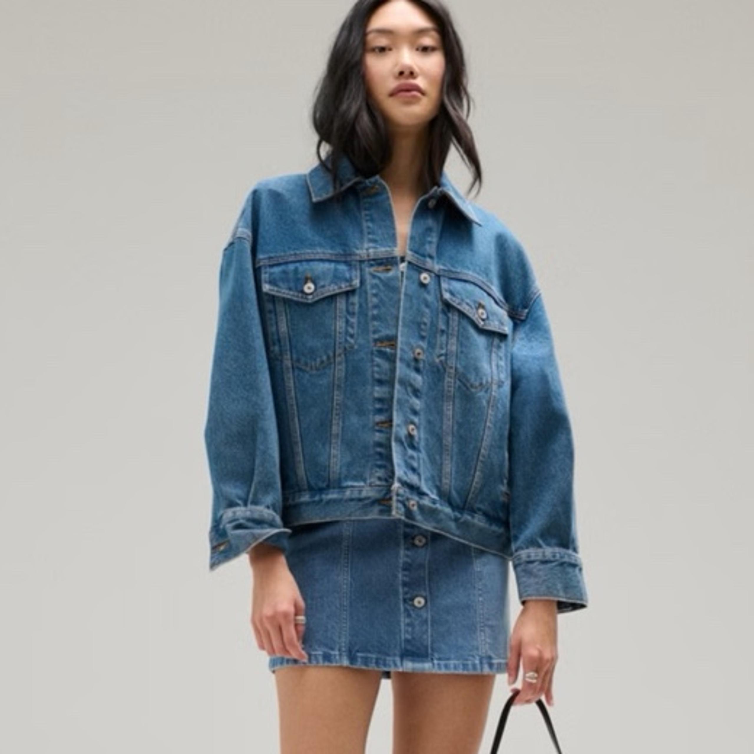 Oversized Abercrombie and Fitch Denim Trucker jacket