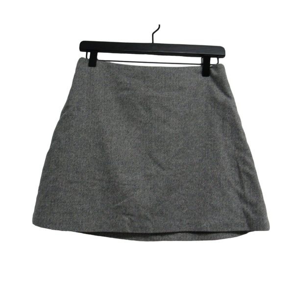 Wilfred Women Small Gray Herringbone Pattern Career Academia Mini Skirt