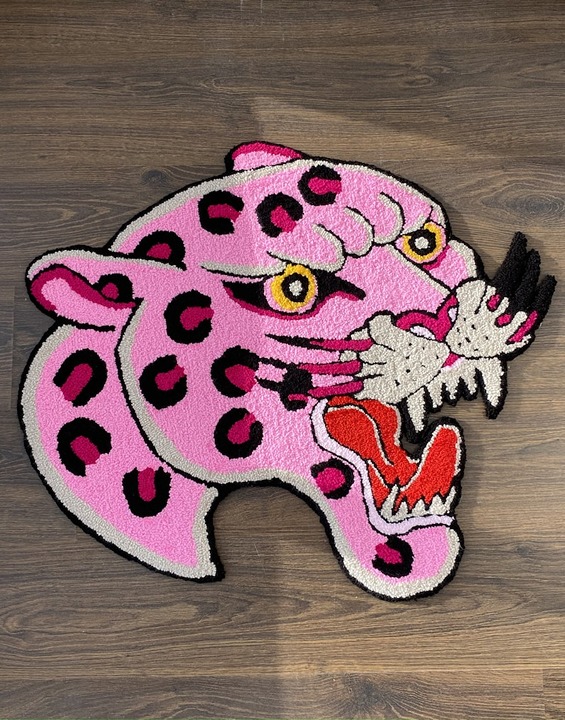 Pink Panther Tufted rug, Pink Panther rug, living room floor mat