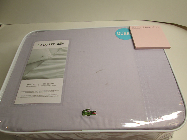 NEW 4 pcs Lacoste Advantage Easy Care Queen Sheet Light Lavender New