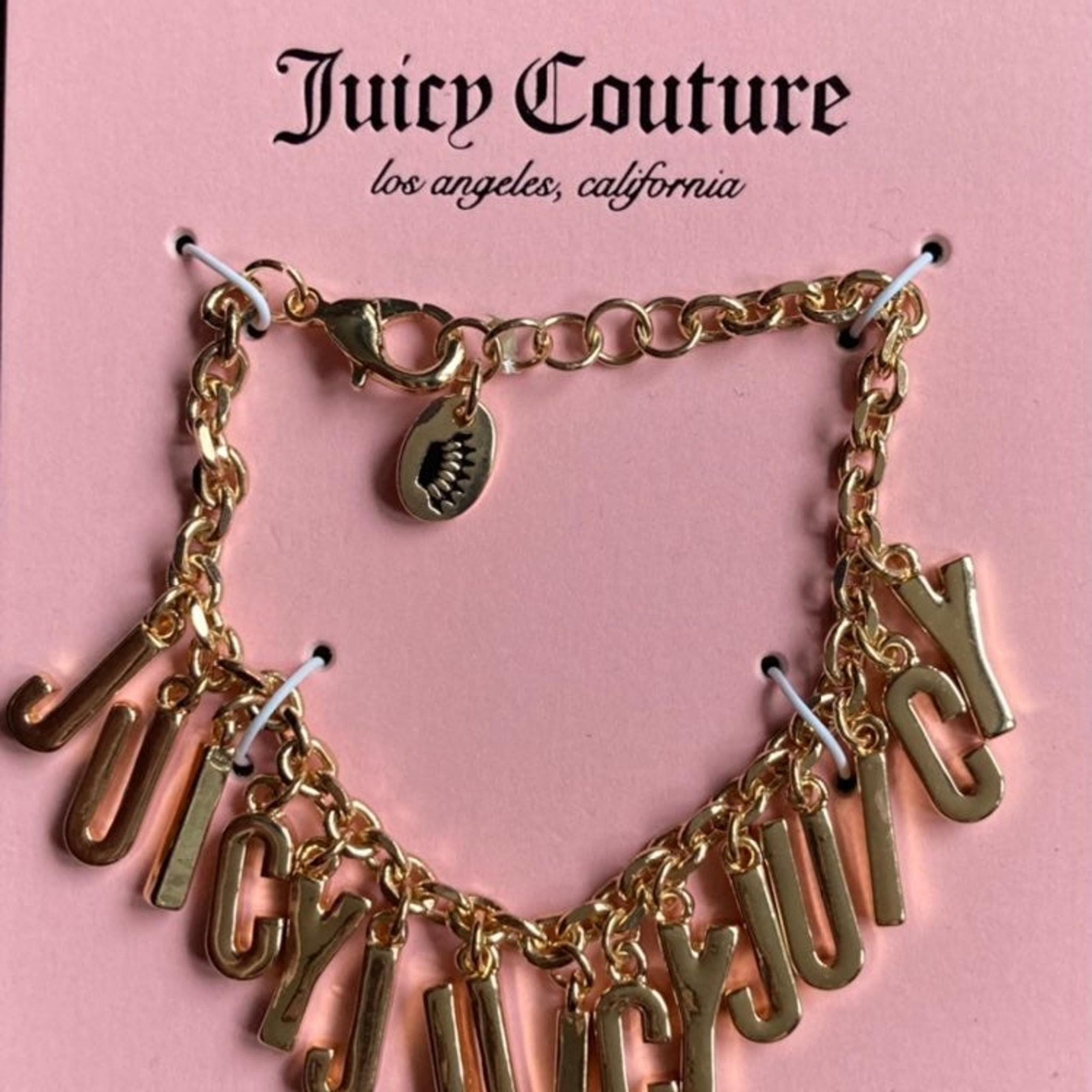 Brand New JUICY COUTURE Gold Dangling LOGO Letters
