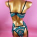 Embroidered Mesh Underwire Garter Set