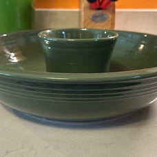 Fiestaware Chip & Dip Set in retired Sage (New w/box)