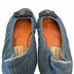 Lanvin x Acne Blue Denim Grosgrain Bow Ballet Flats Ballerinas Women's Shoes