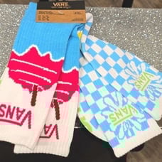 Vans Off The Wall 2PK Checkerboard Colorful Crew Sock