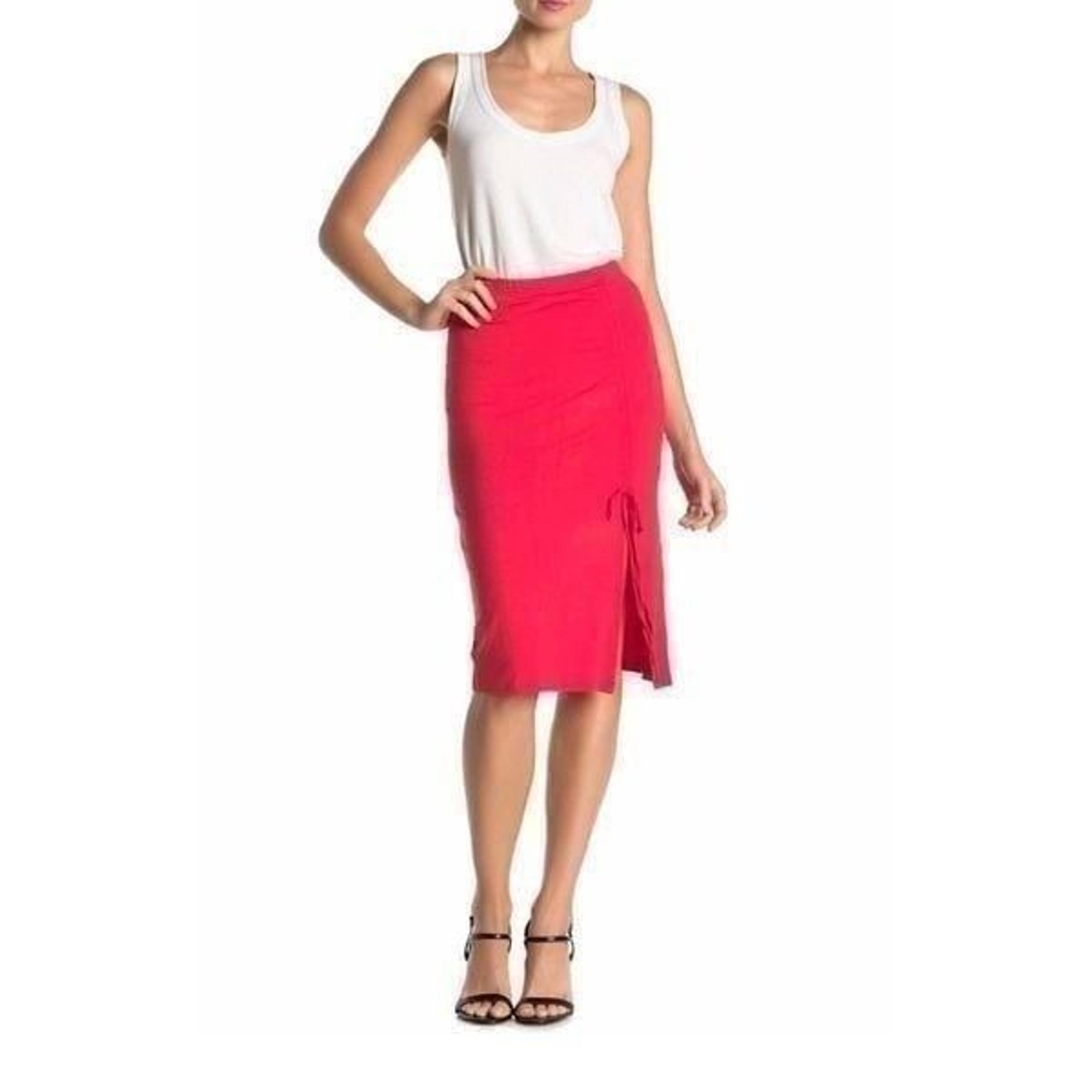 Velvet torch hot pink midi skirt- Medium