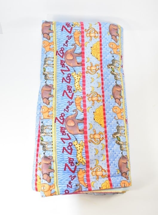 FLEECE DOUBLE SIDED BLANKET ZOO STRIPES & MUTI STRIPES ON OTHER SIDE