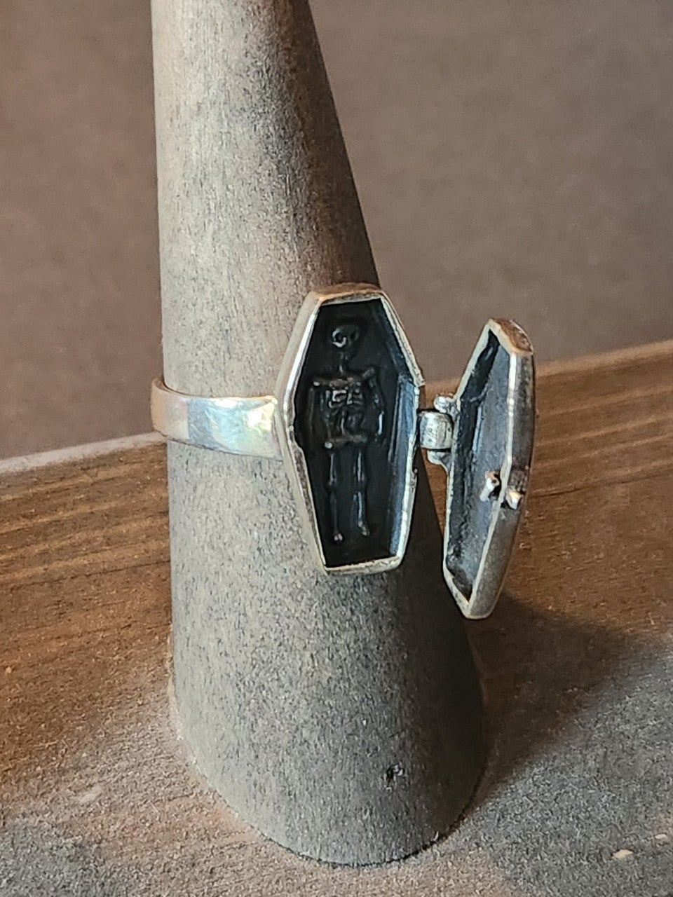 Raw Silver Coffin Ring