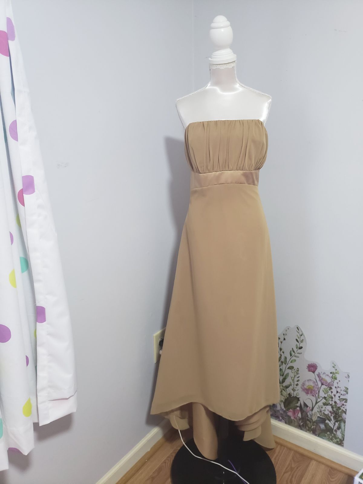 Alfred Angelo 8 Ant Gold Ruched Dress w/