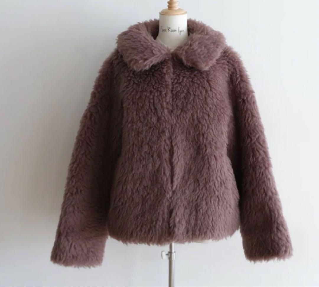 Sea Room Lynn Wool Mix Boa Jacket Gray FREE