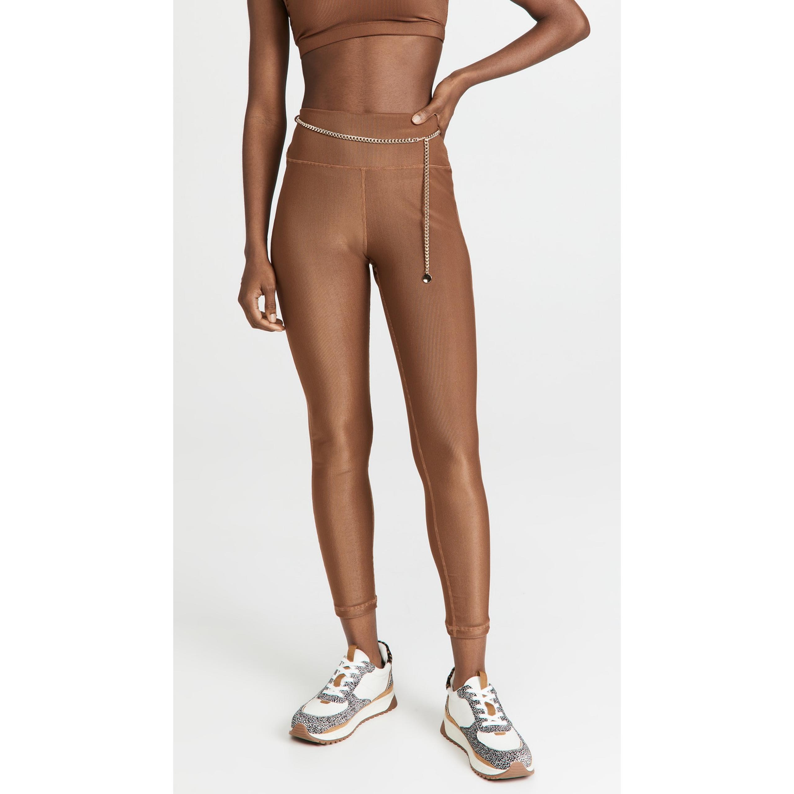 New WeWoreWhat Active Chain High Rise Leggings in Brown Women's Size M