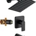 Black Tub Shower Faucet Set Complete with 8-Inch Rainfall Shower Head and Tubspt