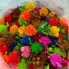 Big Bag Of Miniature Assorted Spiky Balls/keychain/sensory toys, Approx. 75