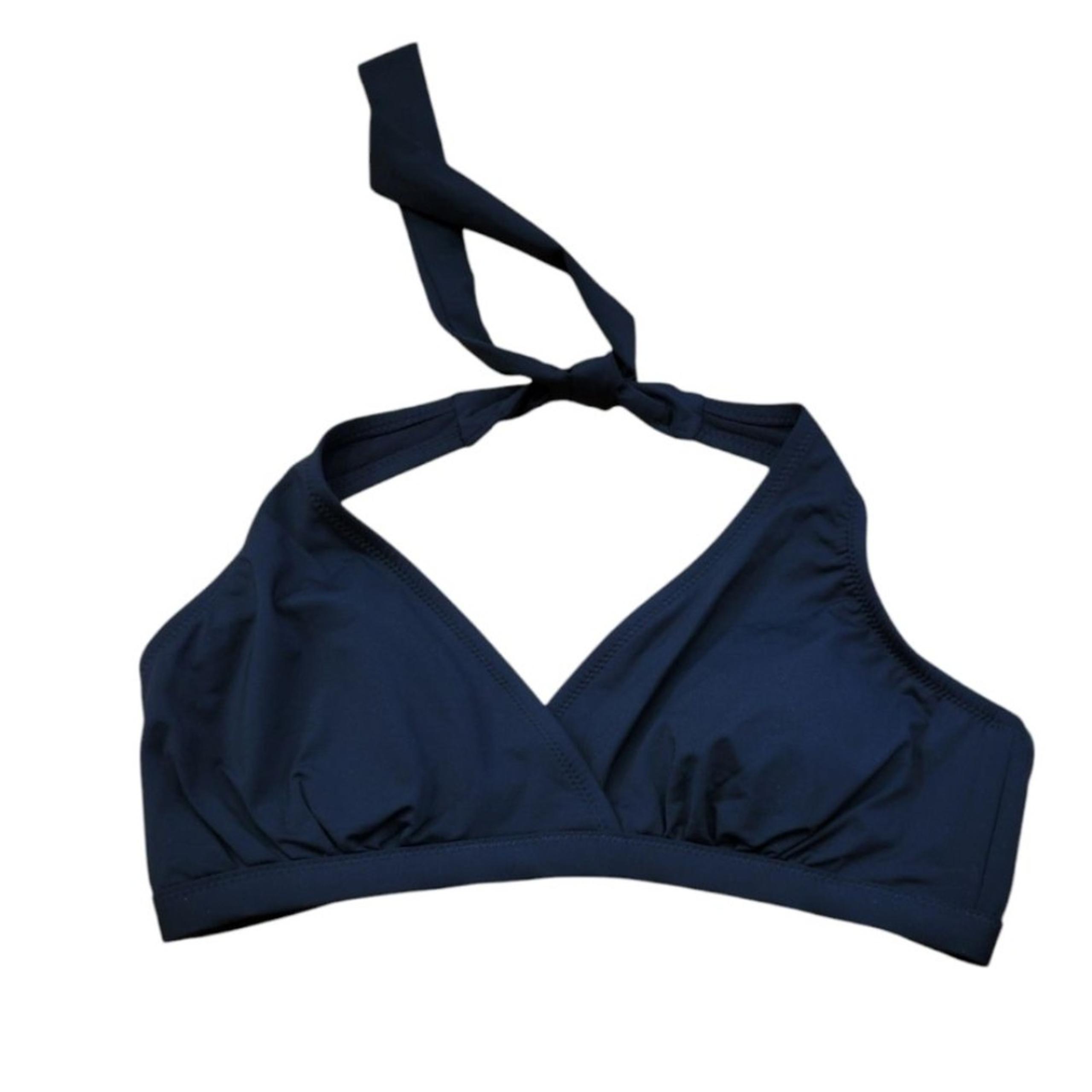 Garnet Hill Black Halter Bikini Top Size 8 Swim NWT