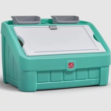 Step2 2-in-1 Plastic Toddler Toy Box & Art Lid, Mint