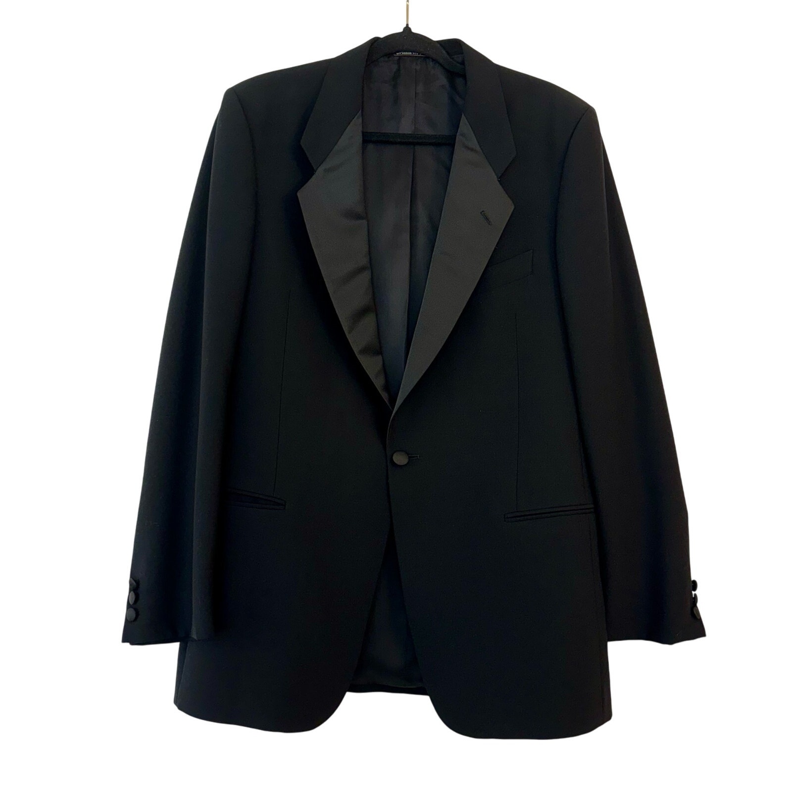 Giorgio Armani Virgin Wool Tuxedo Jacket Blazer One-Button Black | Men's 41L