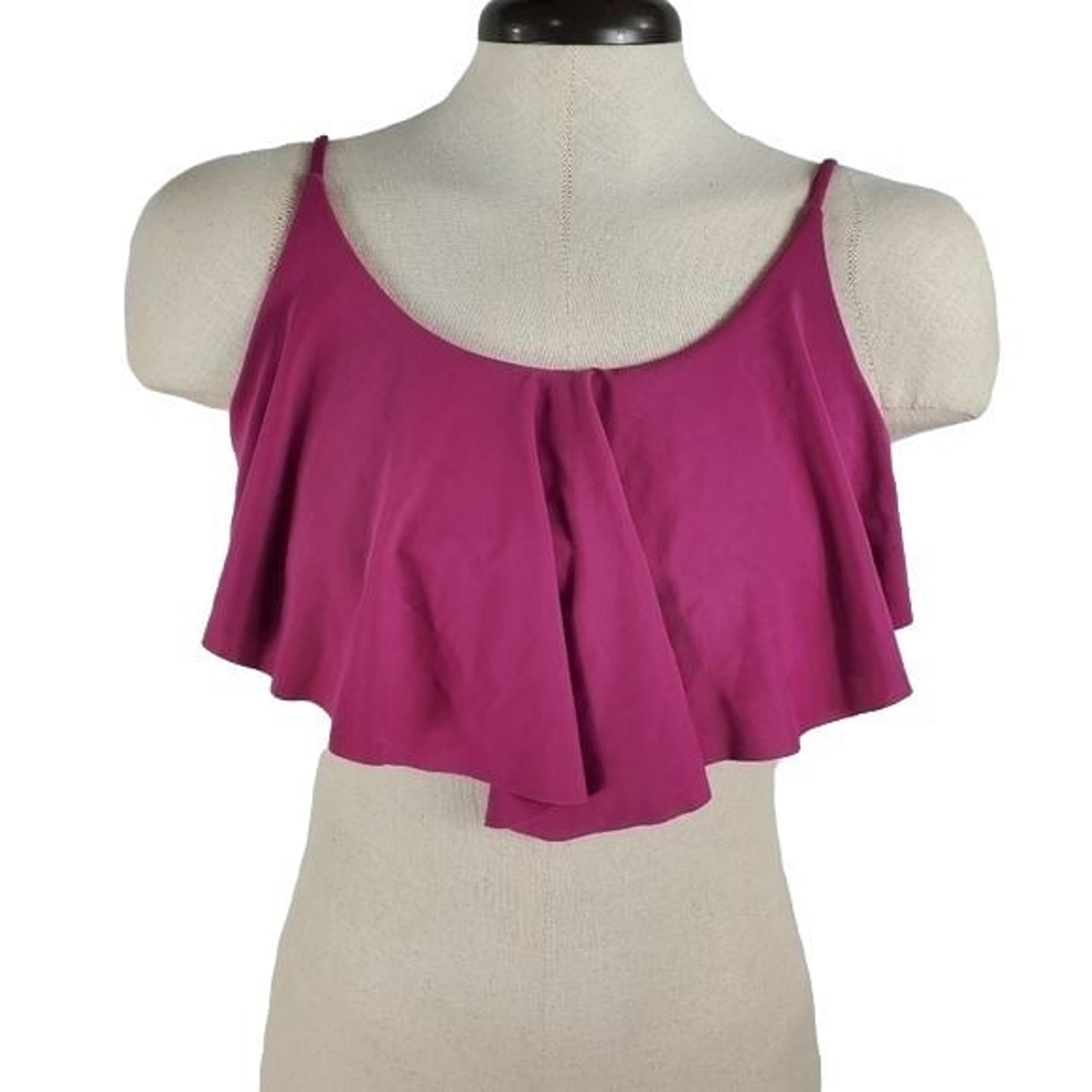 Tori Praver ruffle swim bikini top women's medium