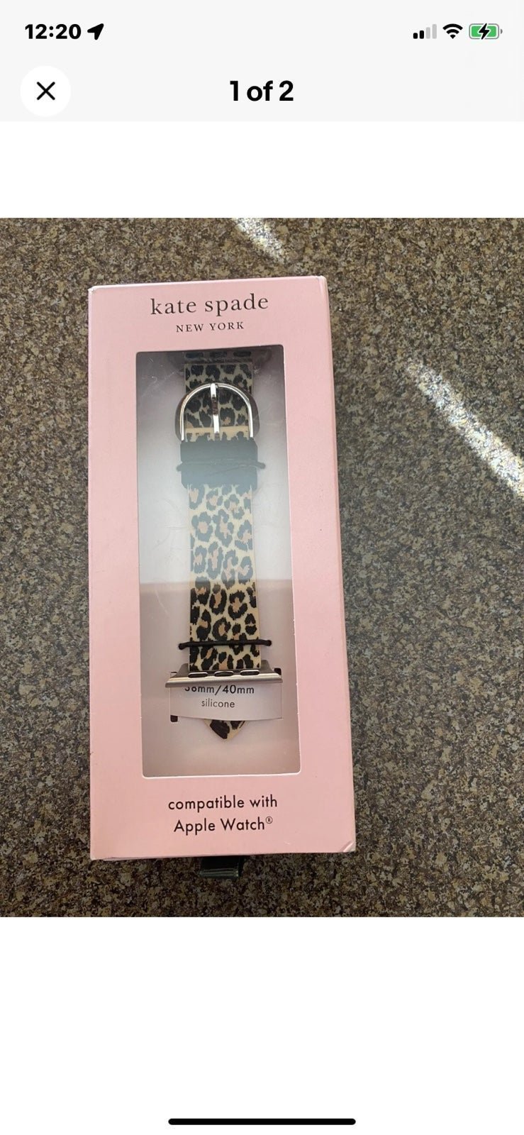 New! Kate Spade silicone Apple watch Band Leopard print 38/40 MM