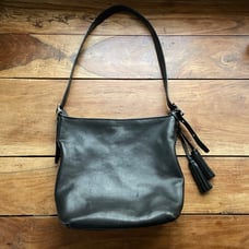 Coach Black Leather Shoulder/ Crossbody Legacy Tassel 19889 Bag Purse