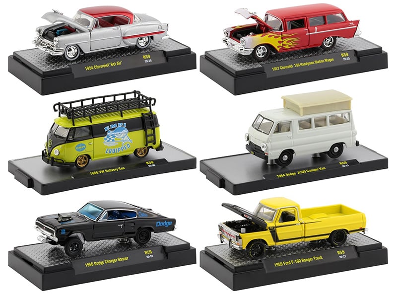 Auto Shows 6 piece Set Release 59 IN DISPLAY CASES 1/64 Diecast Model Cars by