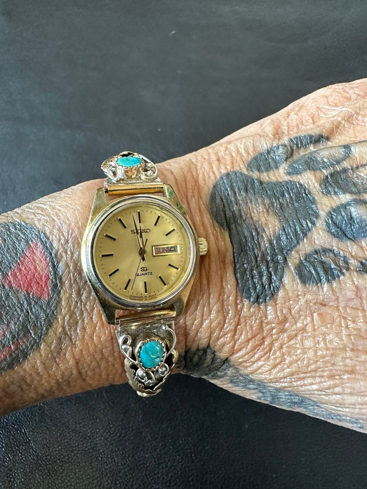 676. Seiko Sterling Silver and Gold Filled Watch