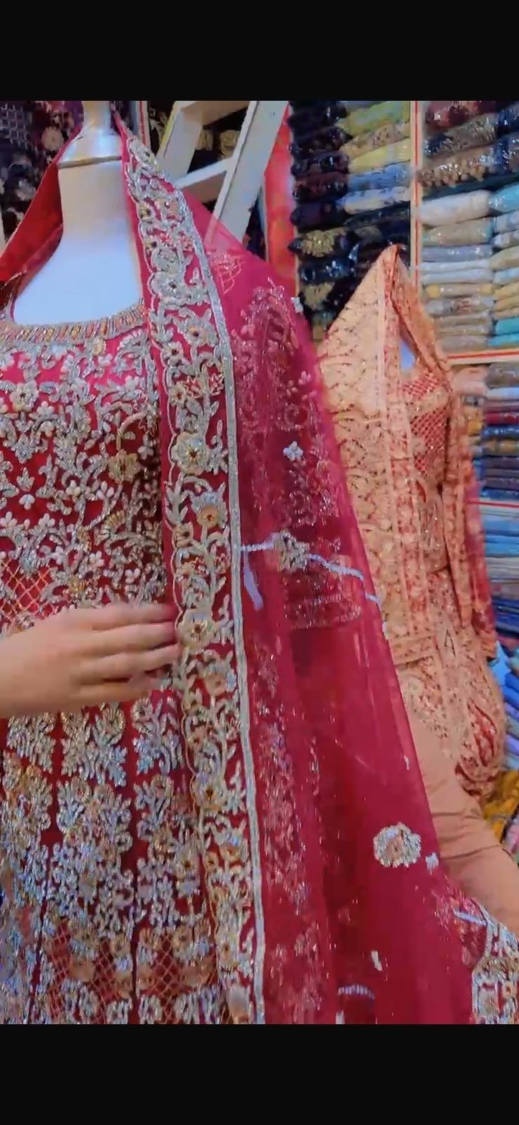 Maroon red Baraat lengha choli