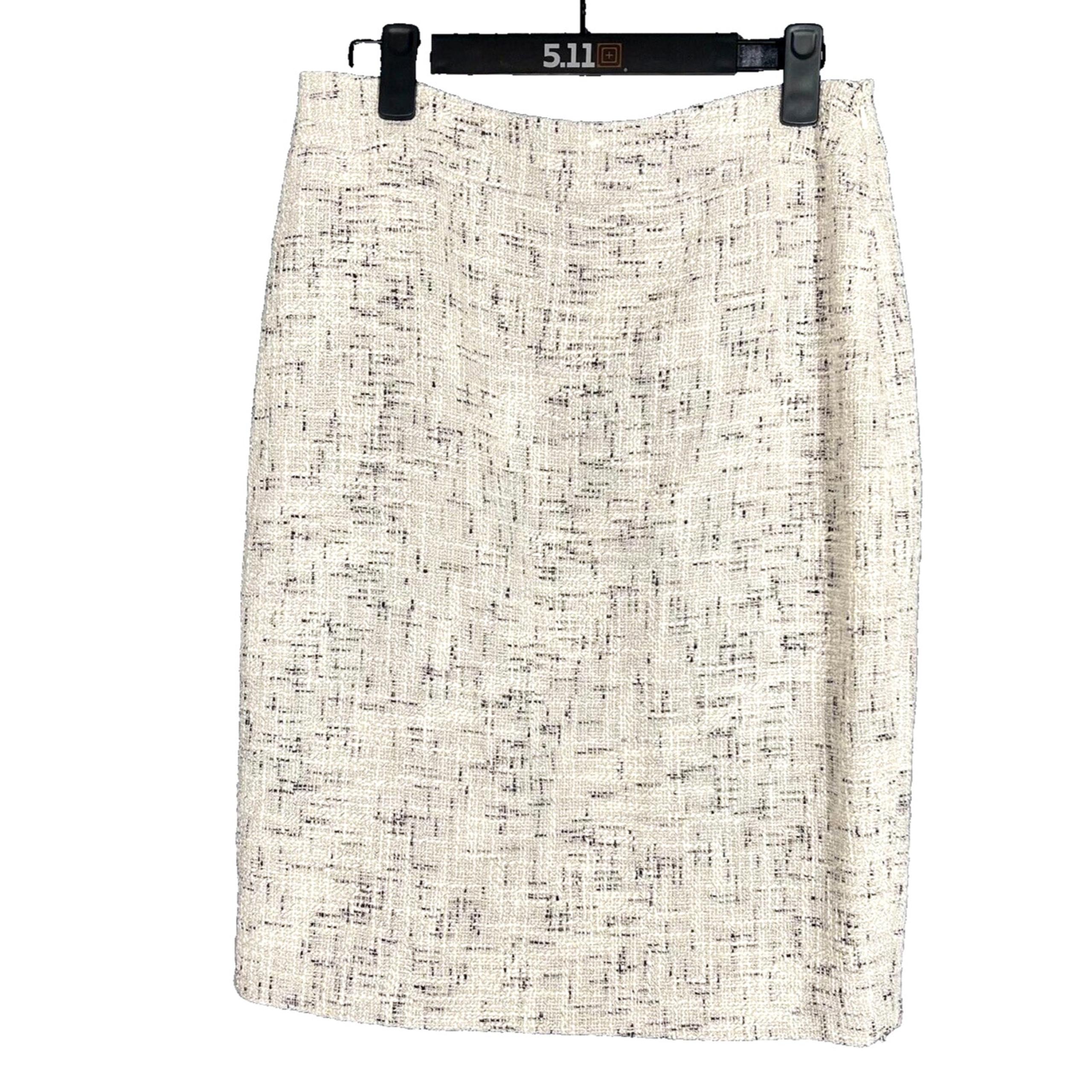 New York & Company Pencil Skirt Womens 10 Beige Tan Classic Tweed Office NWT