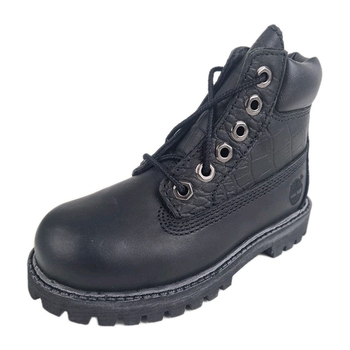 Timberland 6In Premium Hex TODDLER Casual Boots Black Leather Size 9