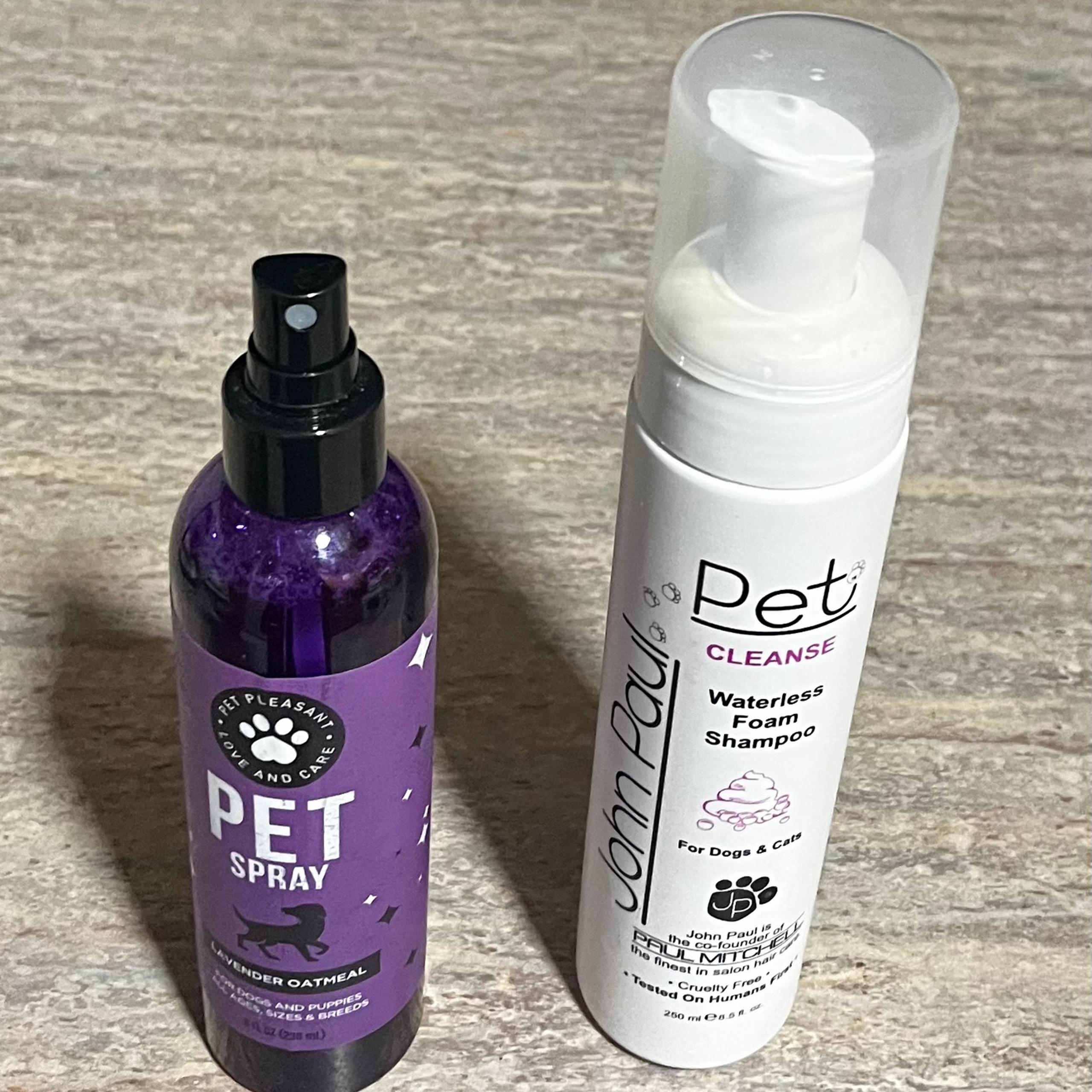 New John Paul pet Cleanse waterless foam shampoo & Lavender Oatmeal pet spray
