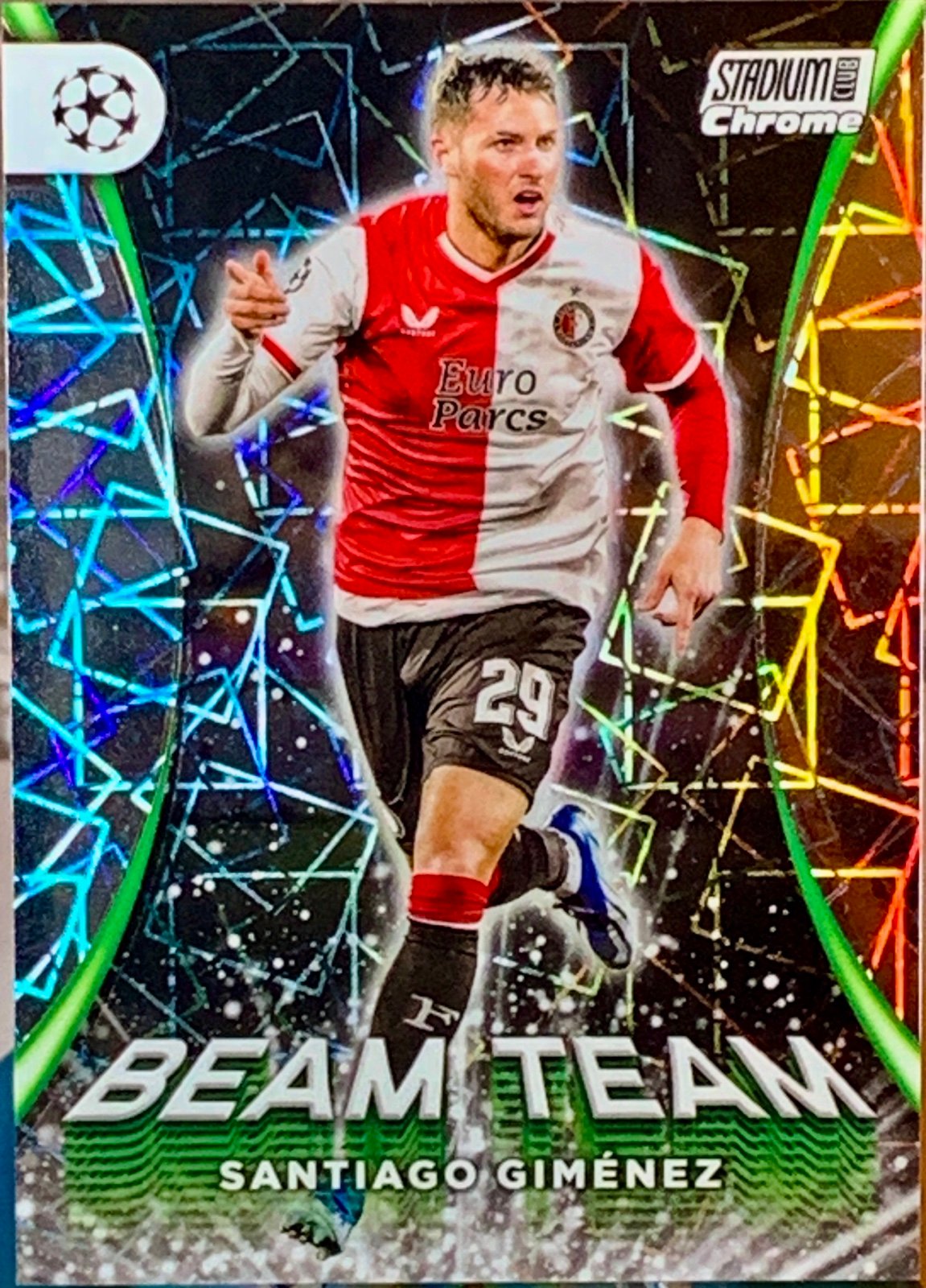 2023-24 Topps Stadium Club Chrome UEFA Santiago Gimenez Beam Team Case Hit SSP
