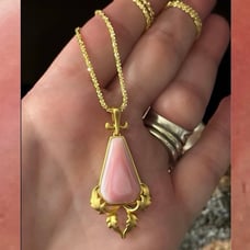 Pink Conch High Quality Gold over Sterling Silver 18 inch necklace