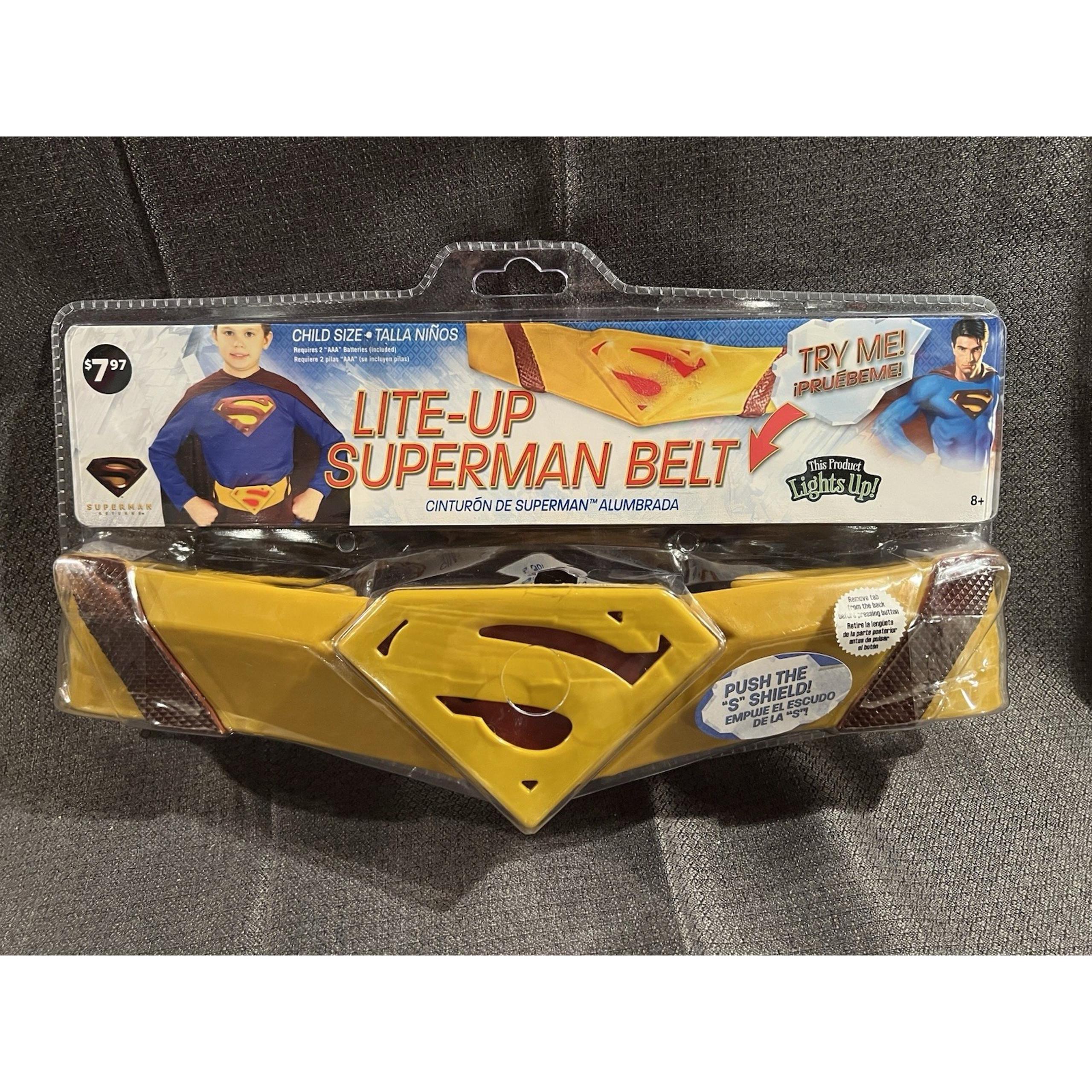 2015 Superman Light-Up Belt DC Comics Rubies Costume Deluxe Child size SEALED