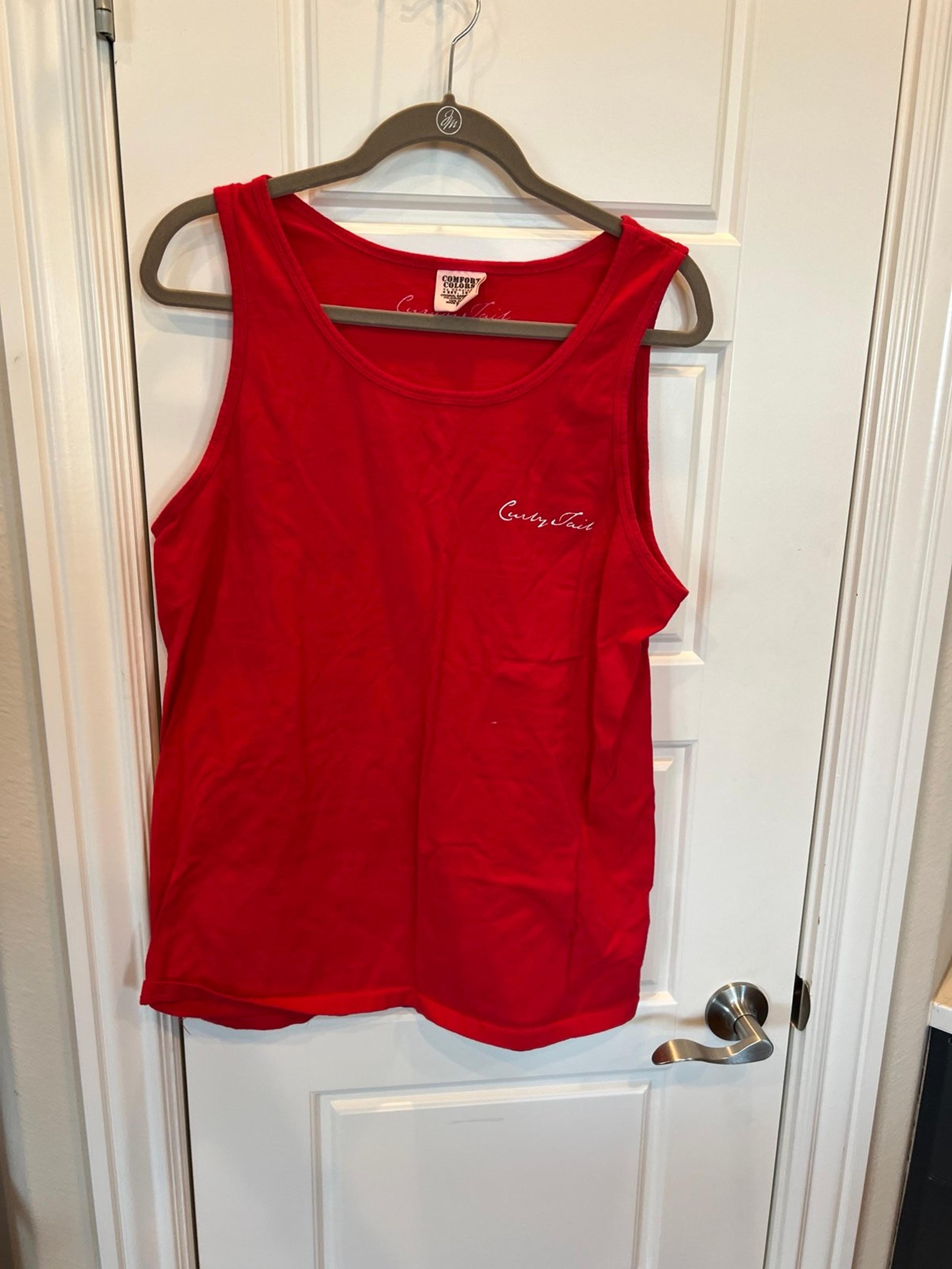 Mens Comfort Colors Curly Tail Arkansas Red Patriotic Pig Tank Top Medium