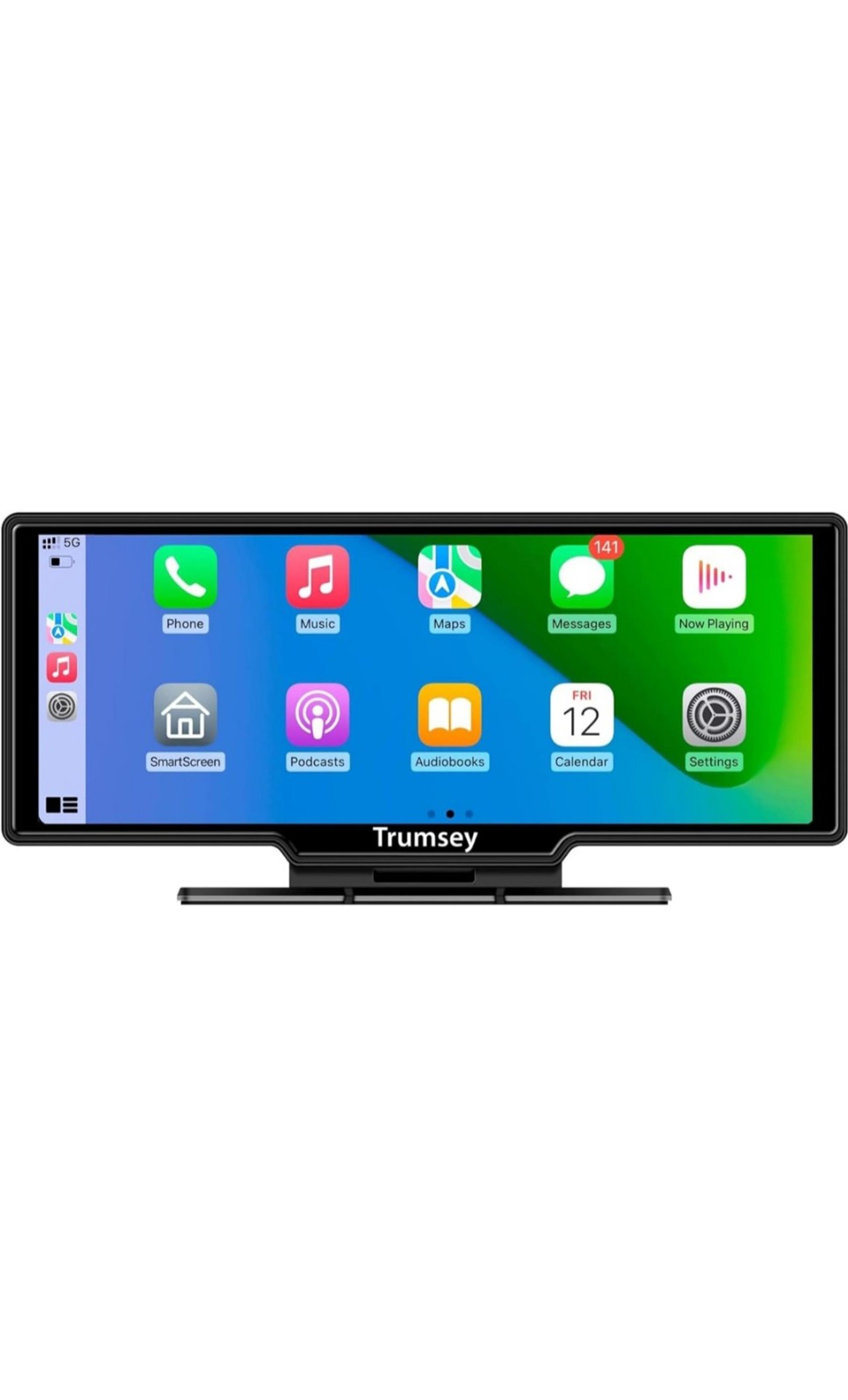Trumsey Wireless Apple Car play & Android Auto Screen With DashCam