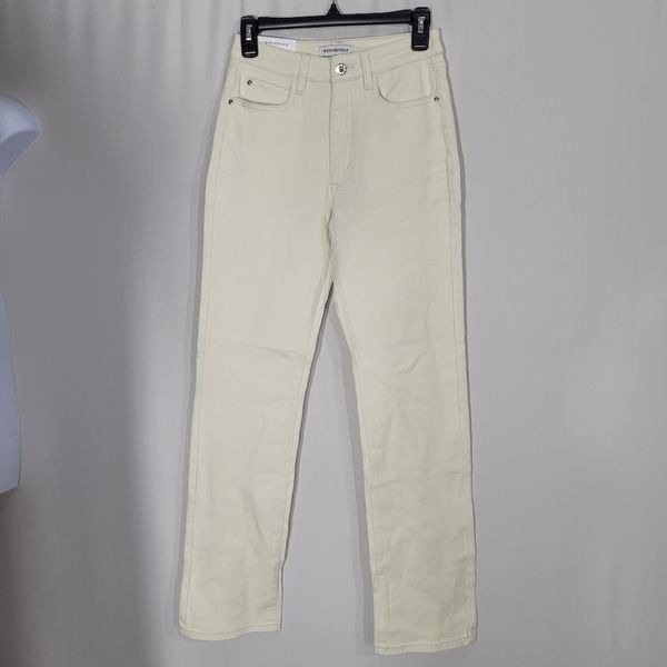 WeWoreWhat Ivory Icon Straight Jean Stretch Twill Denim Size 25