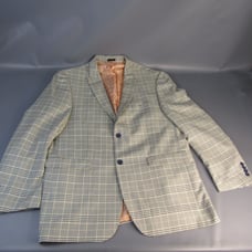 Stacy Adams Gold Gray Plaid Blazer Men's Size 46R Sports Suit Coat
