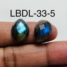 Labradorite Facetted Cut stone Round Shape Gemstone-2Pc Lot-LBDL-33-5