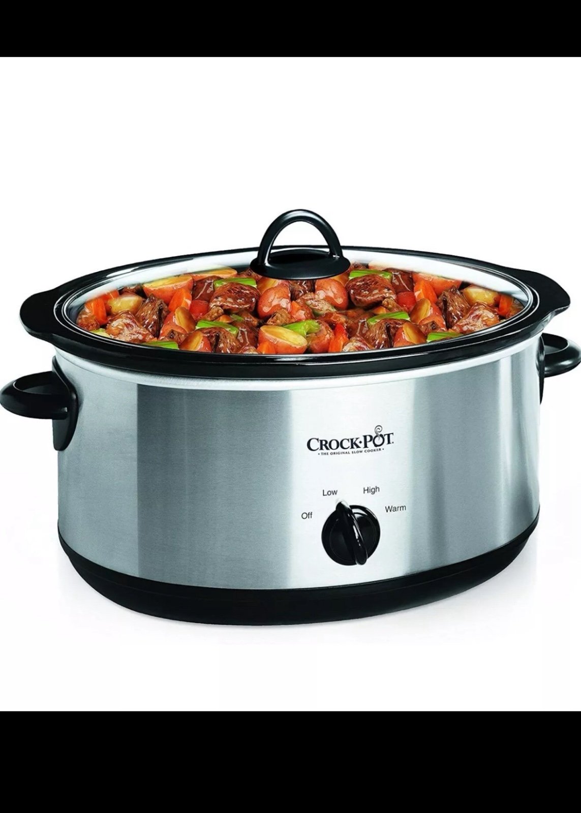 Crock-Pot 7 Quart Oval Manual Slow Cooker, Stainless Steel (SCV700-S-BR)