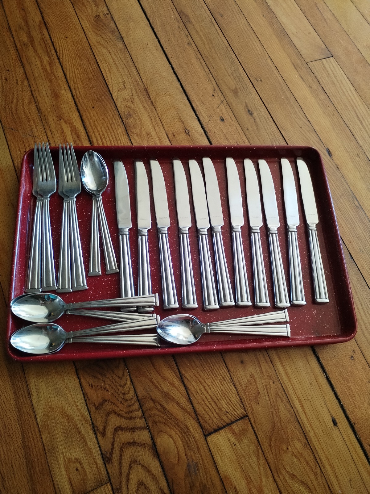 Lenox Heavy Duty 18/10 Stainless Steel Flatware, in EUC, Glossy Finish,