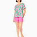 Lilly Pulitzer Jodee Ruffle Sleeve Swing Floral Top - Surf Blue So Shellegant M