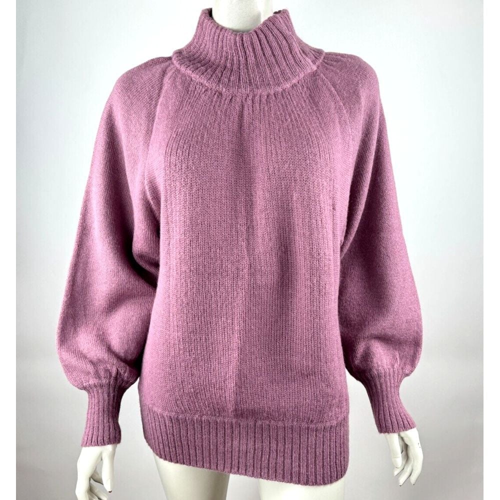 Rolando Knitwear Peru Alpaca Sweater Balloon Long Sleeve Women M EUC High Neck