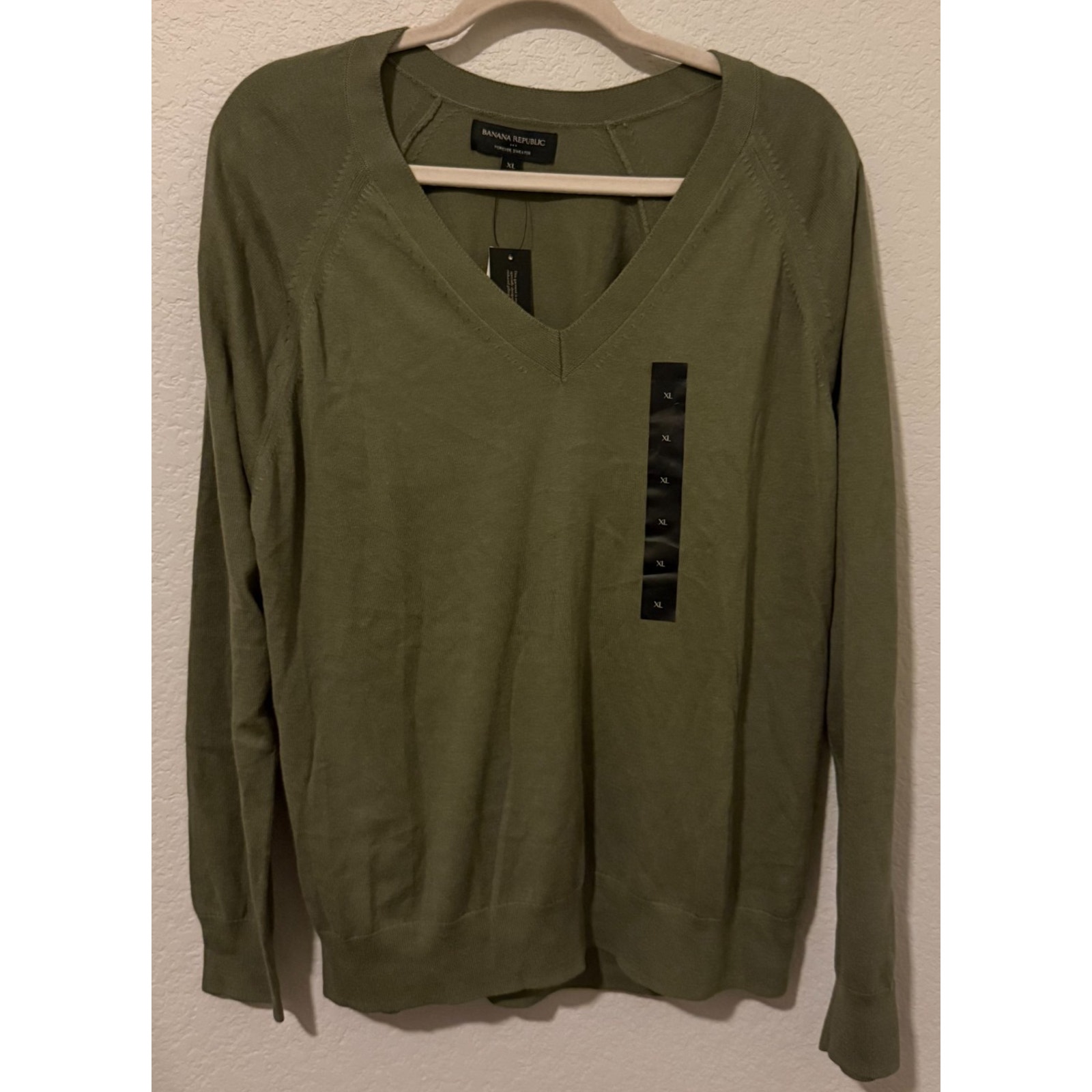 Banana Republic Women’s V-Neck Sweater Olive Green XL NWT $60 MSRP